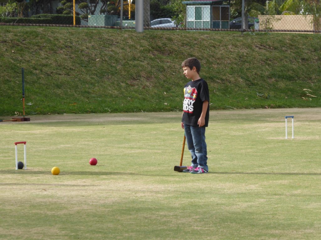 'Please don't hit my ball away...'